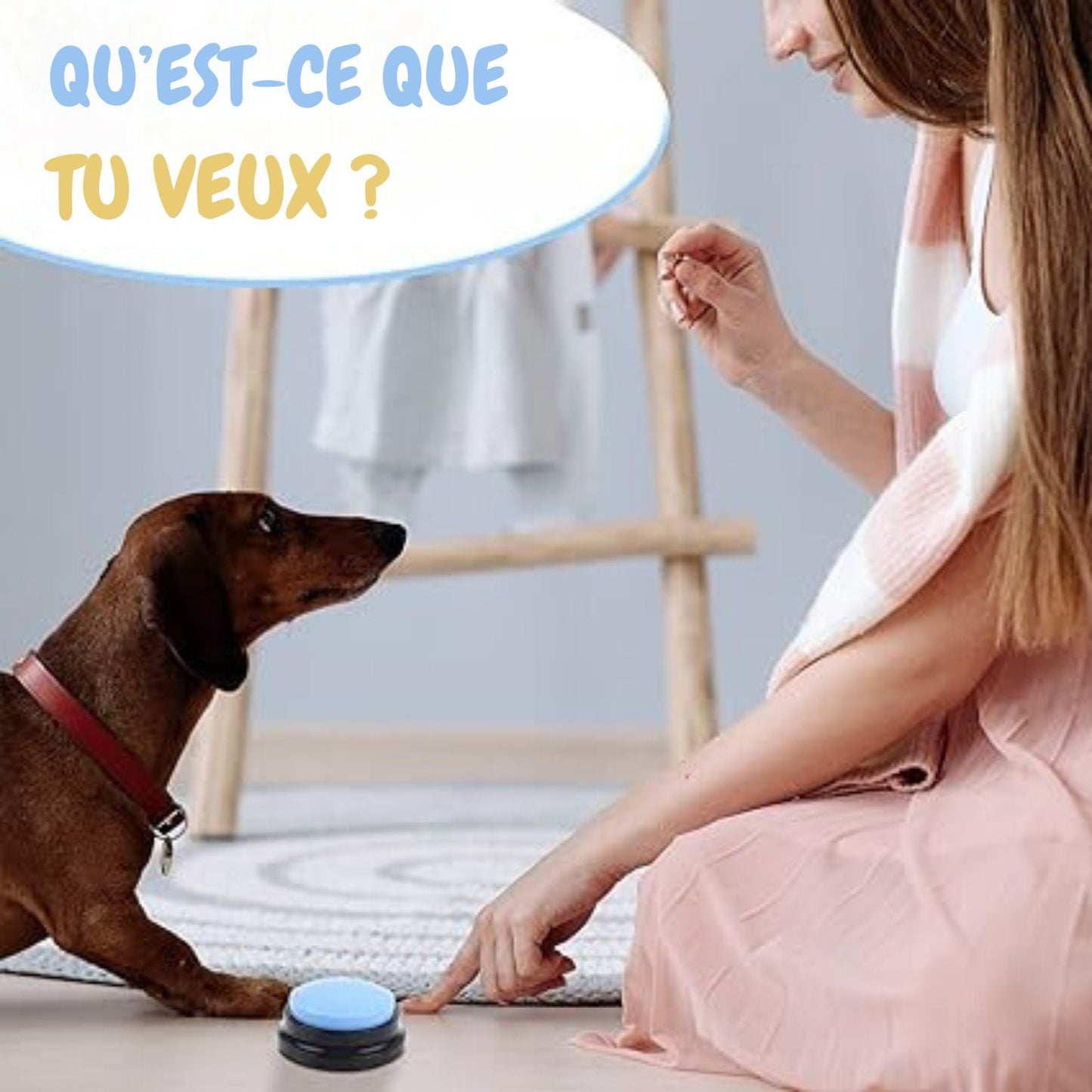 Jouet Interactif Chien - ChienParlant™ - Bleu Clair - Shoping chien